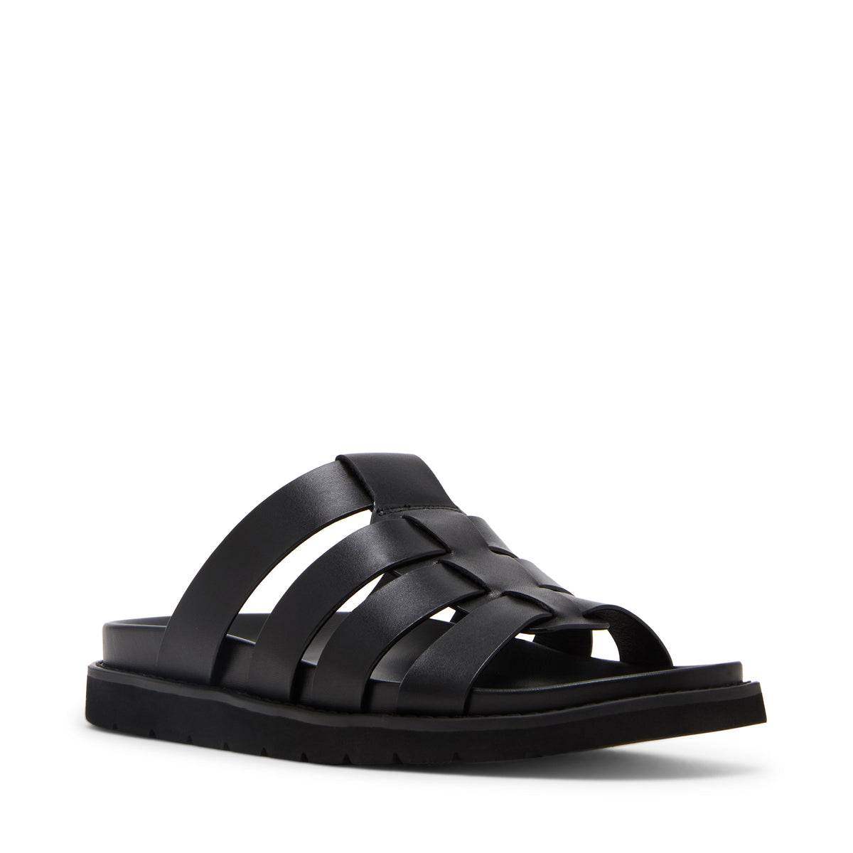 Ankara Sandal BLACK LEATHER