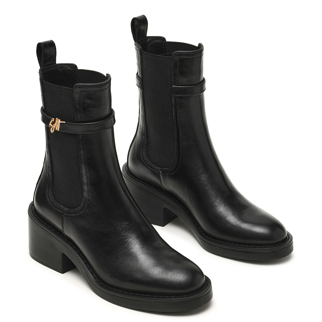 Charity-SM Bootie BLACK LEATHER